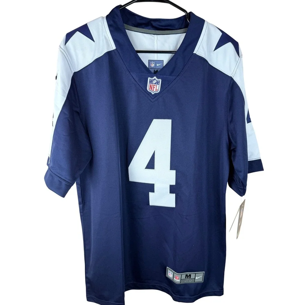 Nike Dallas Cowboys Dak Prescott 4 NFL On Field Jersey Navy Blue Mens Medium NEW